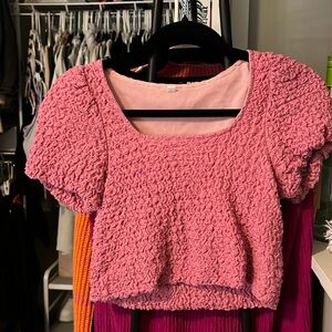 Pink ruffled boutique top